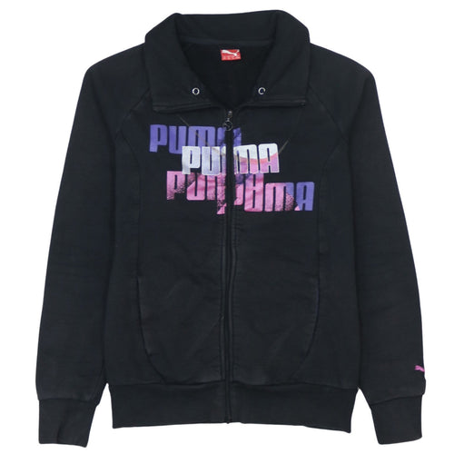 Puma Womens Black Track Jacket Size 14 Full Zip Activewear