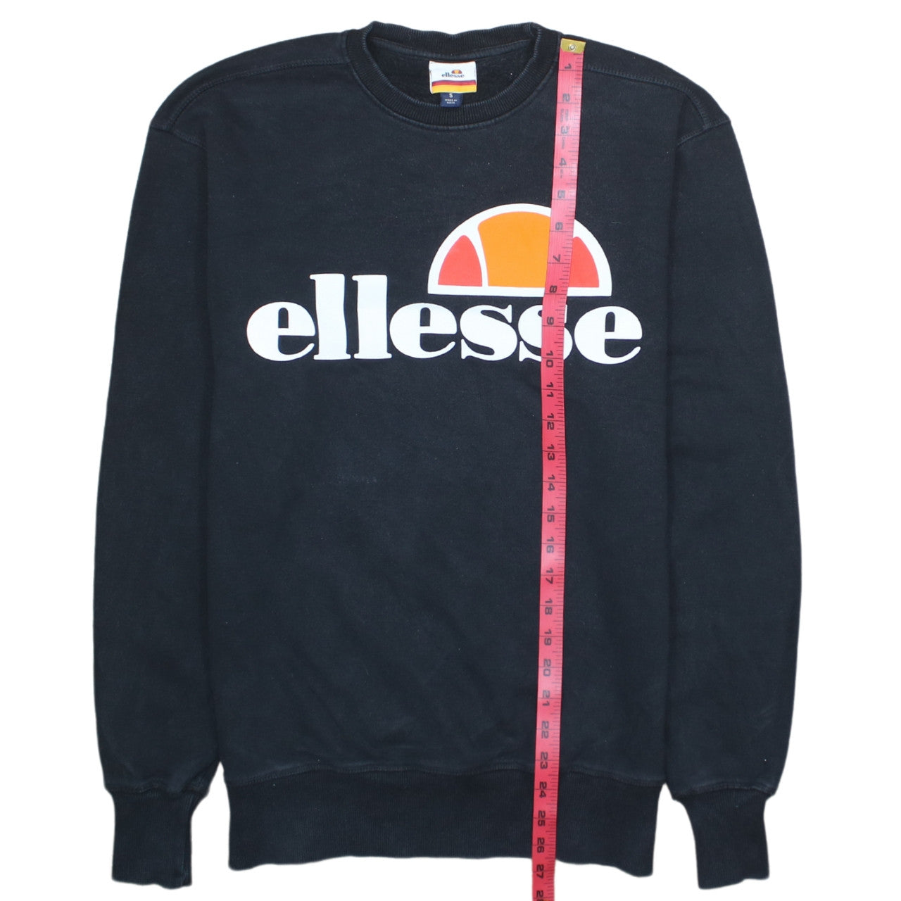 Ellesse Men's Black Small Pullover Sweatshirt Logo Crew Neck