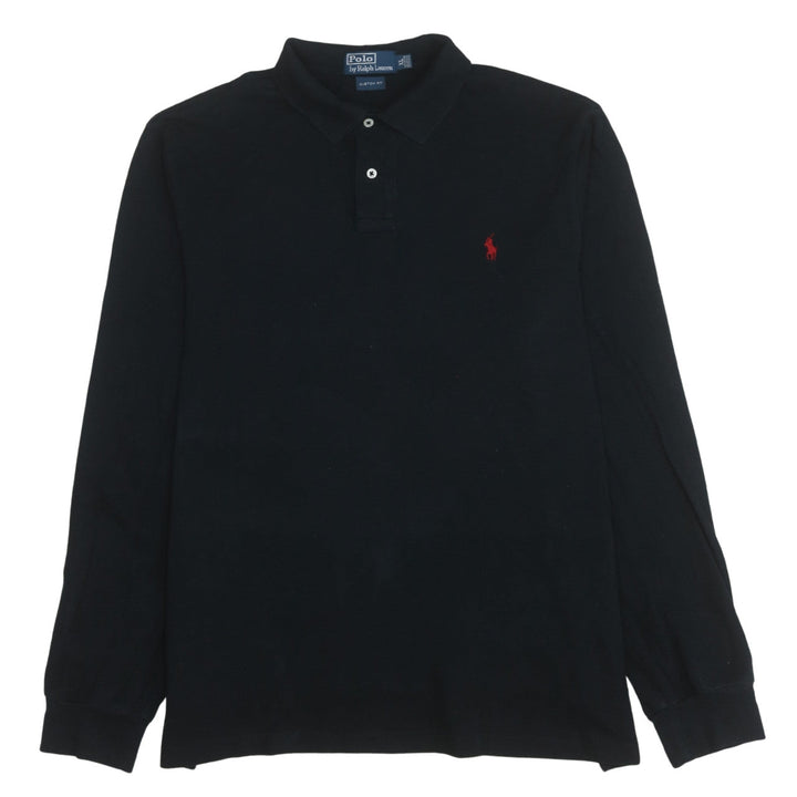Ralph Lauren Men's Black Long Sleeve Custom Fit Polo Shirt XL