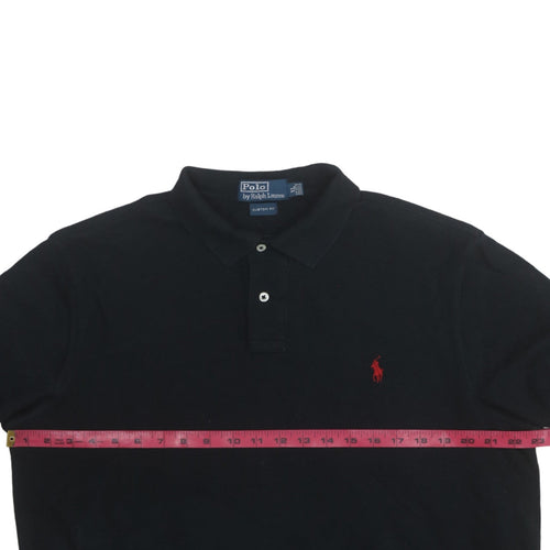 Ralph Lauren Men's Black Long Sleeve Custom Fit Polo Shirt XL