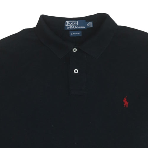 Ralph Lauren Men's Black Long Sleeve Custom Fit Polo Shirt XL