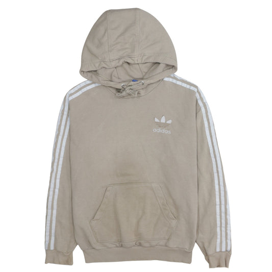 Adidas Women Beige Hooded Pullover Hoodie Size XS Classic Trefoil