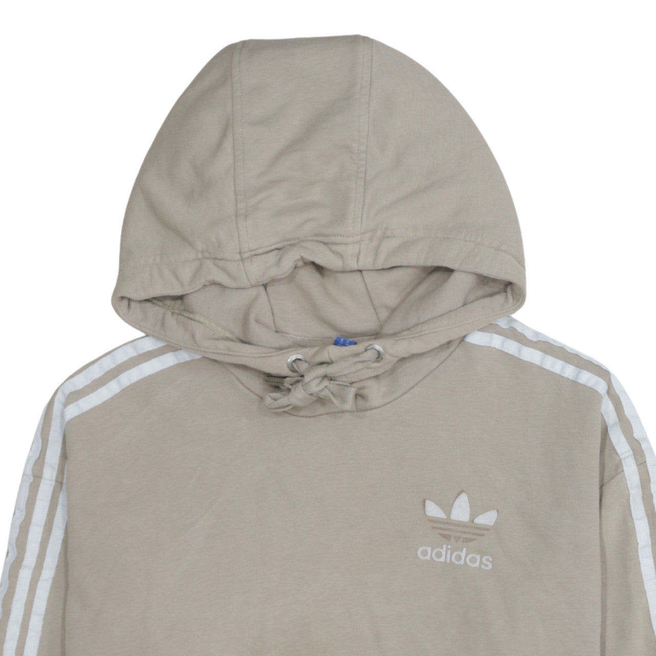 Adidas Women Beige Hooded Pullover Hoodie Size XS Classic Trefoil