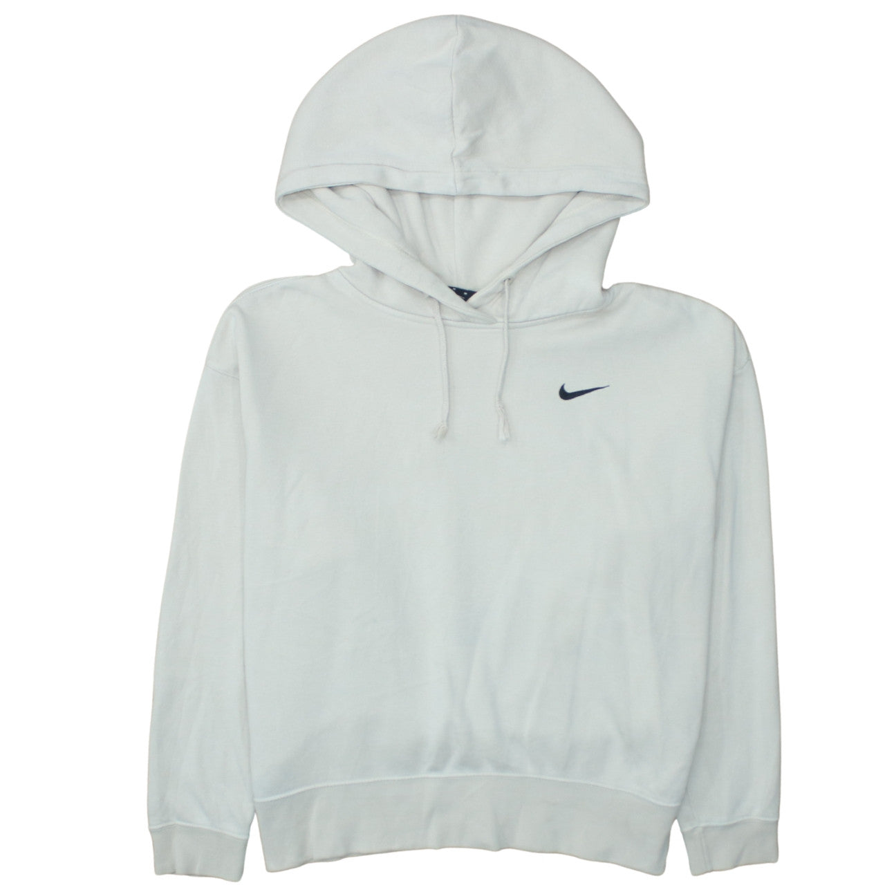Nike Women White Pullover Hoodie Medium Cotton Blend Logo Casual