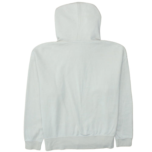 Nike Women White Pullover Hoodie Medium Cotton Blend Logo Casual