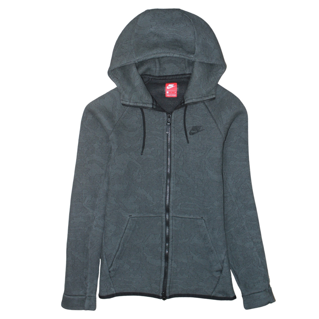 Nike Mens Grey Full Zip Camouflage Hoodie Size S Regular Fit