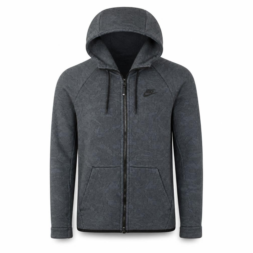 Nike Mens Grey Full Zip Camouflage Hoodie Size S Regular Fit