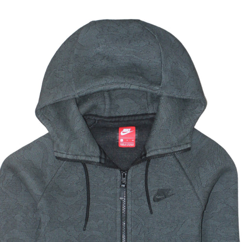 Nike Mens Grey Full Zip Camouflage Hoodie Size S Regular Fit