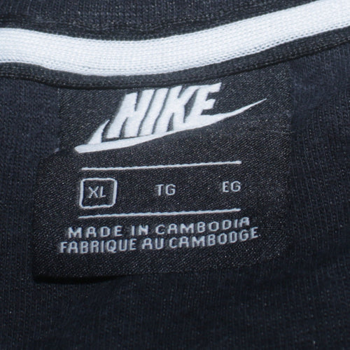 Nike Men's Black Full Zip Hoodie XL Sports Cotton Blend Sweatshirt