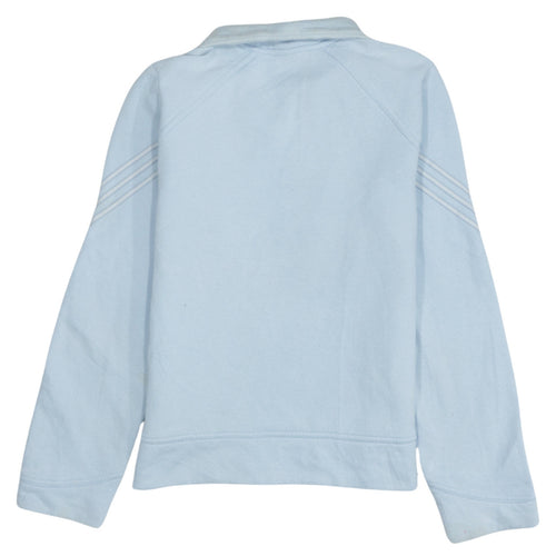 Adidas Women's Light Blue 1/2 Zip Pullover Sweatshirt UK 10