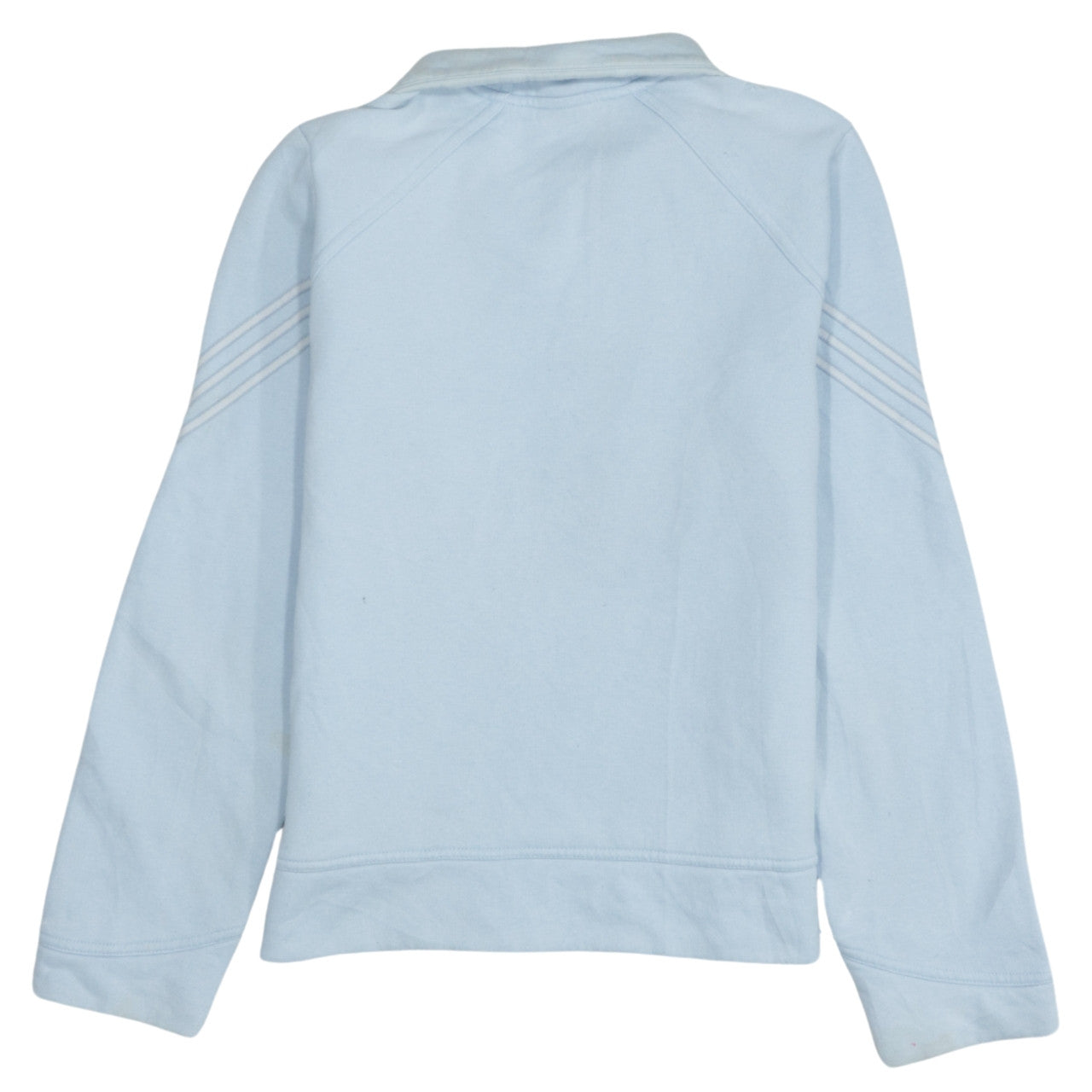 Adidas Women's Light Blue 1/2 Zip Pullover Sweatshirt UK 10