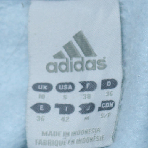 Adidas Women's Light Blue 1/2 Zip Pullover Sweatshirt UK 10