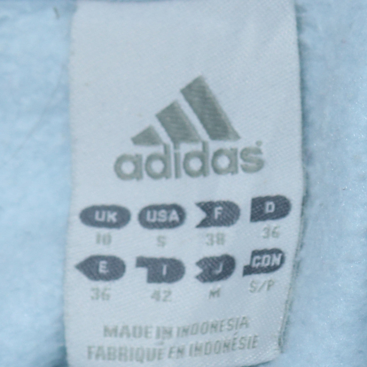 Adidas Women's Light Blue 1/2 Zip Pullover Sweatshirt UK 10