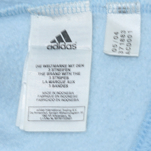 Adidas Women's Light Blue 1/2 Zip Pullover Sweatshirt UK 10