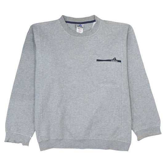 Adidas Men's Grey Crew Neck Pullover Sweatshirt Size L