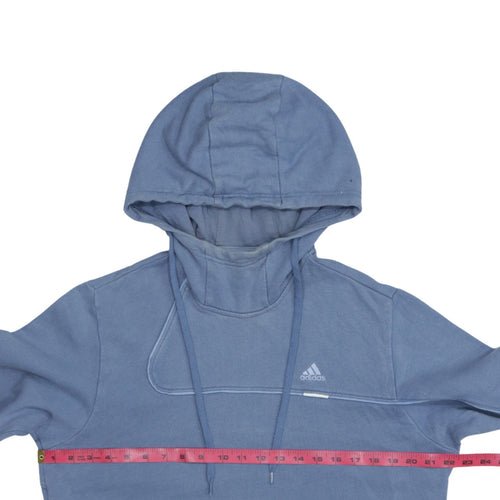 Adidas Men's Blue Pullover Hoodie Size M Sports Logo Fleece