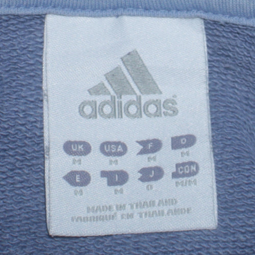 Adidas Men's Blue Pullover Hoodie Size M Sports Logo Fleece