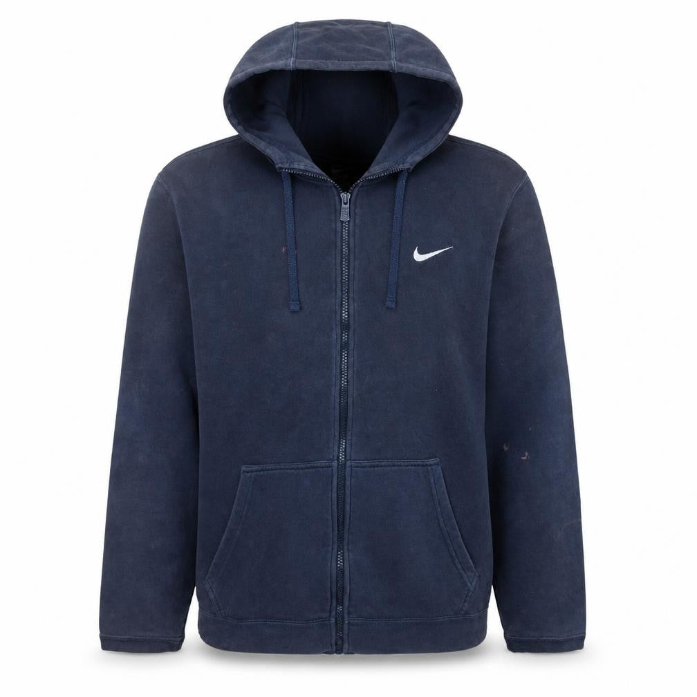 Nike Men's Blue Full Zip Hoodie L Lightweight Fleece Sportswear