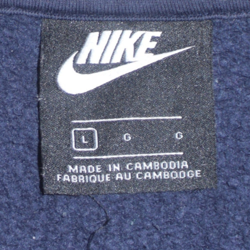 Nike Men's Blue Full Zip Hoodie L Lightweight Fleece Sportswear