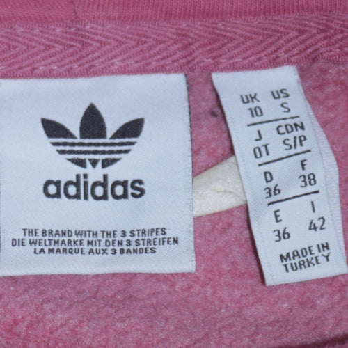 Adidas Women Pink Pullover Hoodie Size 10 Hooded Sweatshirt Casual