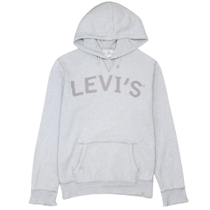 Levi's Men's Grey Hooded Pullover Sweatshirt Size L Logo Print