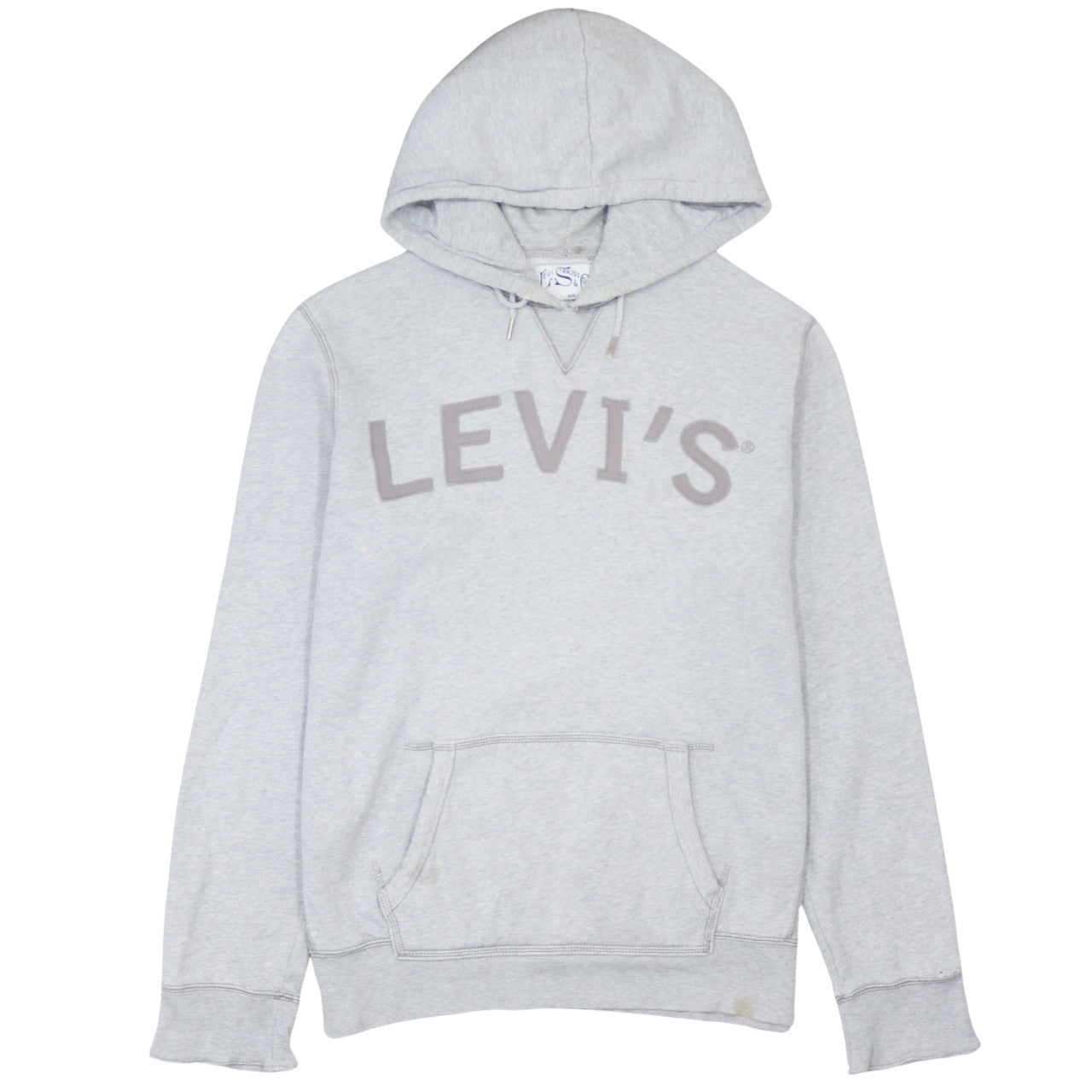 Levi's Men's Grey Hooded Pullover Sweatshirt Size L Logo Print