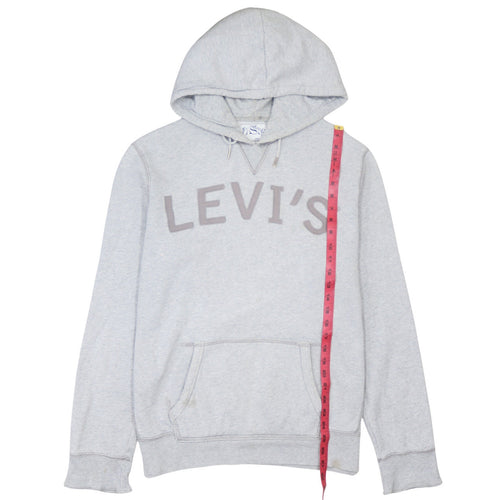 Levi's Men's Grey Hooded Pullover Sweatshirt Size L Logo Print