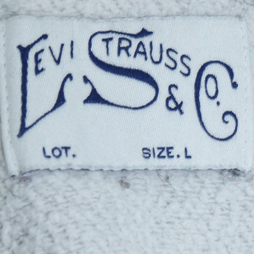 Levi's Men's Grey Hooded Pullover Sweatshirt Size L Logo Print