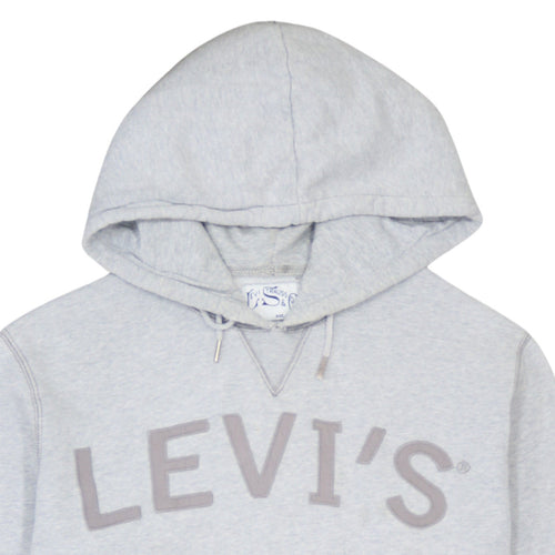 Levi's Men's Grey Hooded Pullover Sweatshirt Size L Logo Print