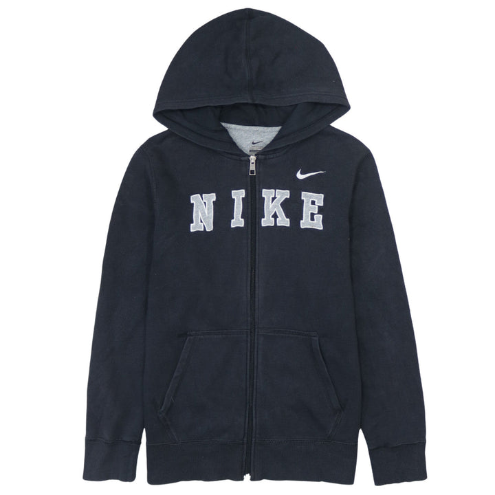 Nike Boys Black Full Zip Hoodie Sweatshirt L 12-13 Years Fleece Casual