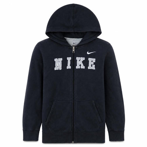Nike Boys Black Full Zip Hoodie Sweatshirt L 12-13 Years Fleece Casual