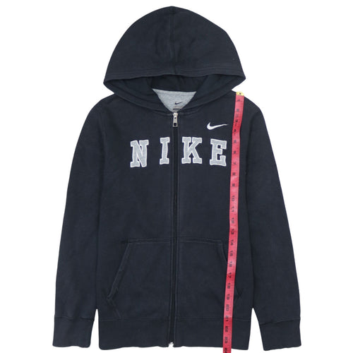 Nike Boys Black Full Zip Hoodie Sweatshirt L 12-13 Years Fleece Casual