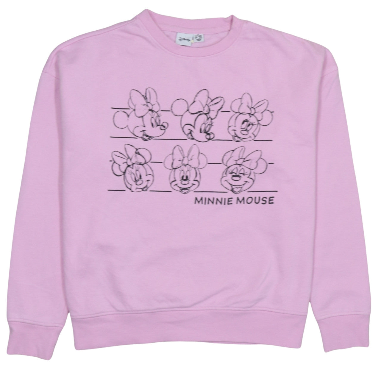 Disney Women Pink Minnie Mouse Sweatshirt Size M Crew Neck Pullover