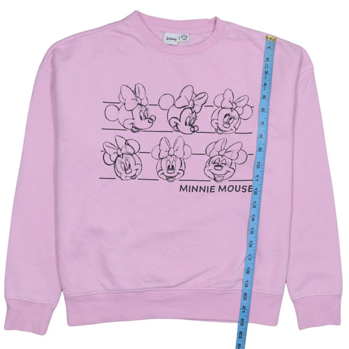 Disney Women Pink Minnie Mouse Sweatshirt Size M Crew Neck Pullover