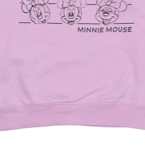 Disney Women Pink Minnie Mouse Sweatshirt Size M Crew Neck Pullover