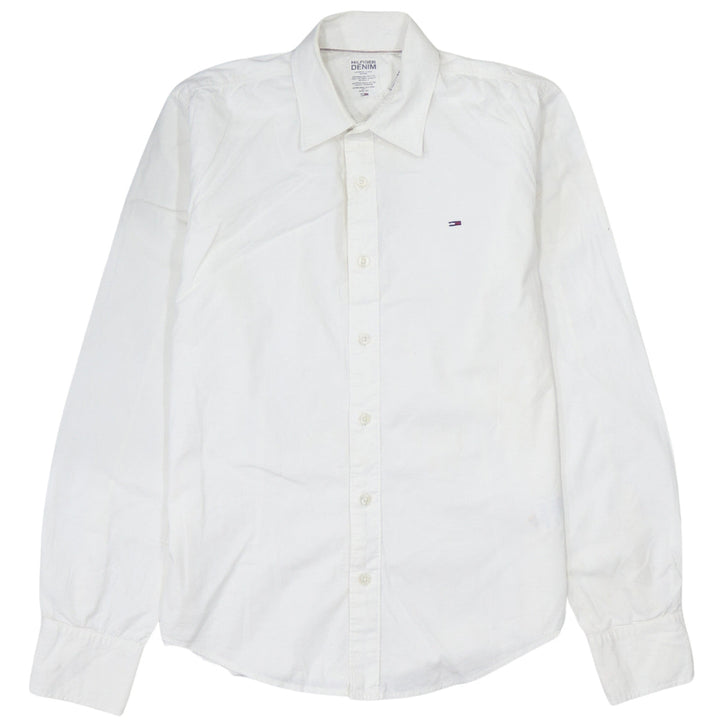 Hilfiger Denim Men's White Long Sleeve Button-Up Shirt Size S