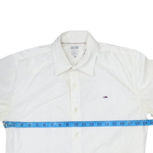 Hilfiger Denim Men's White Long Sleeve Button-Up Shirt Size S