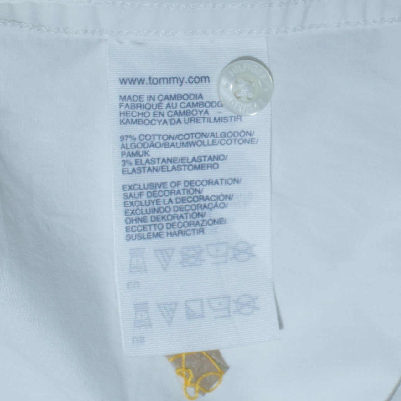Hilfiger Denim Men's White Long Sleeve Button-Up Shirt Size S