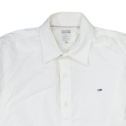Hilfiger Denim Men's White Long Sleeve Button-Up Shirt Size S