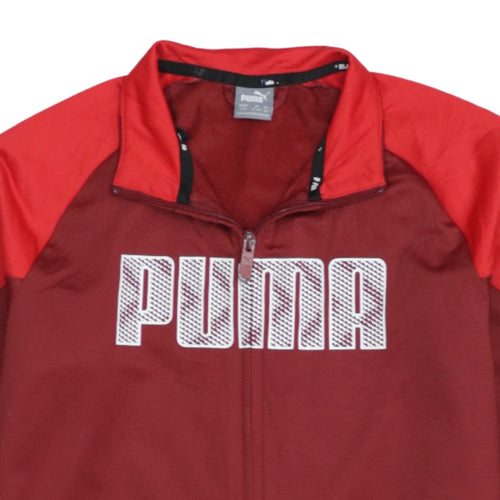 Puma Boys Red Track Jacket 12-14 Years Regular Fit Zip Up Activewear Top
