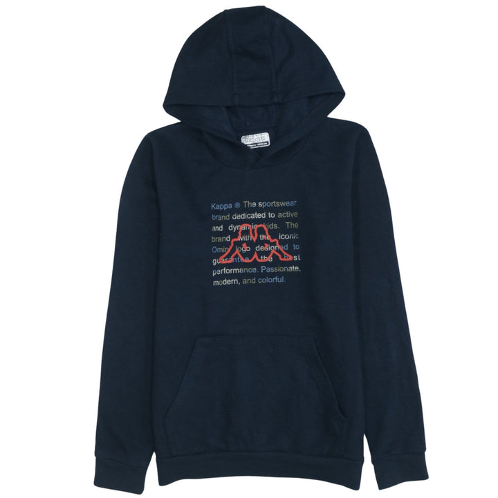 Kappa Boys Blue Pullover Hoodie 14 Years Graphic Logo Hooded Sweatshirt