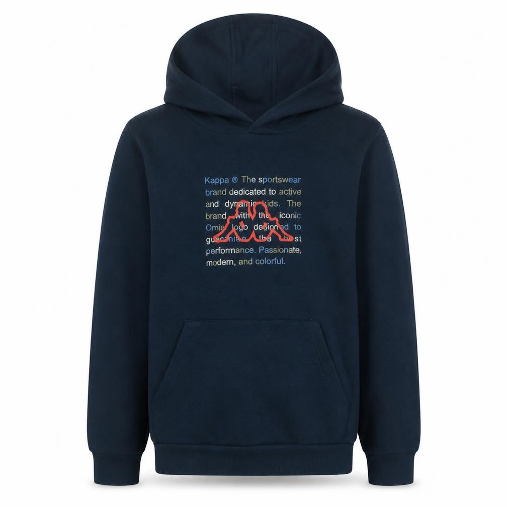 Kappa Boys Blue Pullover Hoodie 14 Years Graphic Logo Hooded Sweatshirt