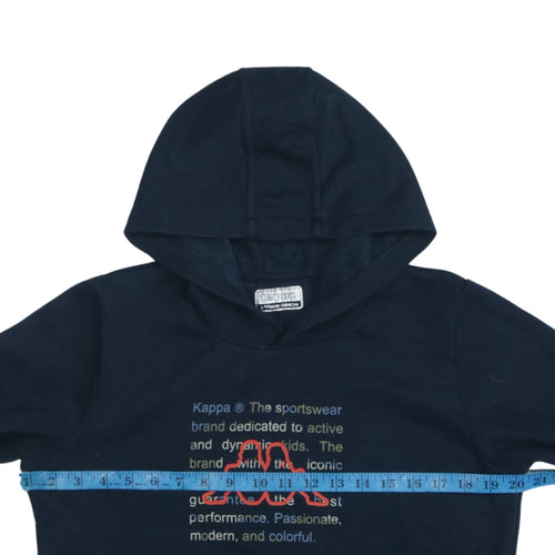 Kappa Boys Blue Pullover Hoodie 14 Years Graphic Logo Hooded Sweatshirt