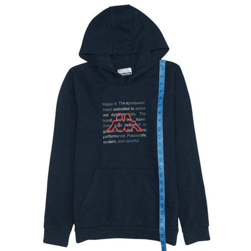 Kappa Boys Blue Pullover Hoodie 14 Years Graphic Logo Hooded Sweatshirt