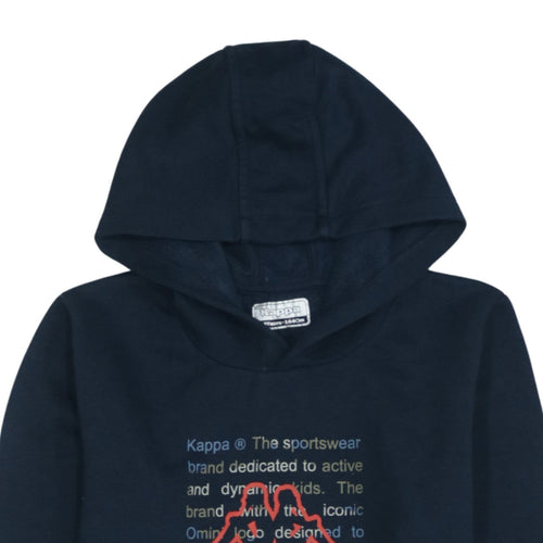 Kappa Boys Blue Pullover Hoodie 14 Years Graphic Logo Hooded Sweatshirt