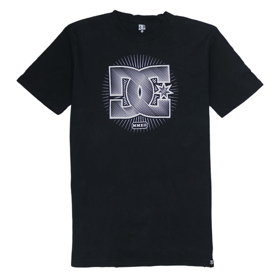 DC Mens Black Logo Graphic Print Cotton T-Shirt Medium