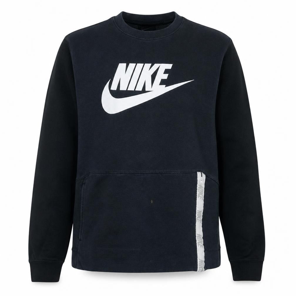 Front view of Nike Men's Blue Logo Pullover Sweatshirt M Regular Fit