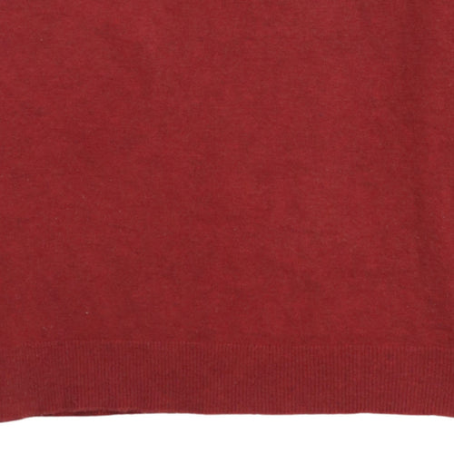 Lacoste Men's Red Wool Blend V-Neck Jumper XL Classic Knit