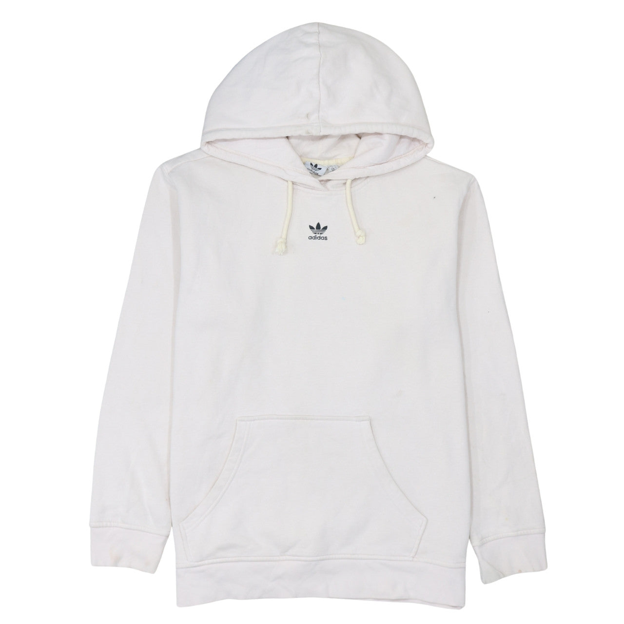 Adidas Men's White Pullover Hoodie L Logo Fleece Sweatshirt
