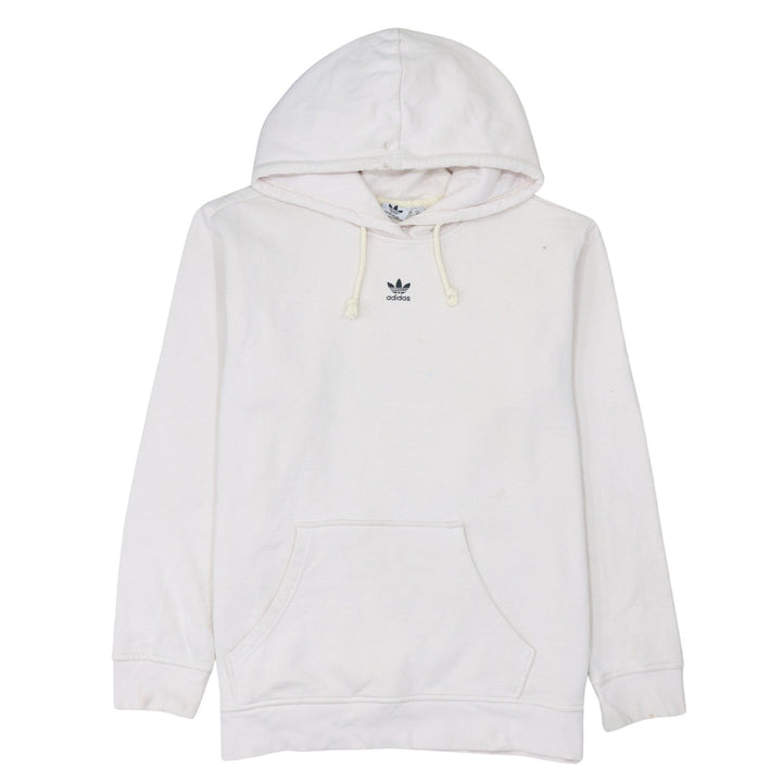 Adidas Men's White Pullover Hoodie L Logo Fleece Sweatshirt